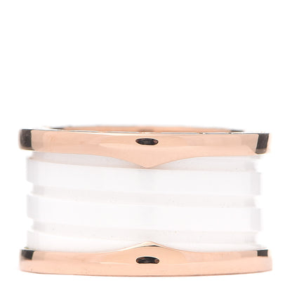 Bulgari 18K Rose Gold White Ceramic B.Zero1 Four-Band Ring 54 6.75 3 of 8
