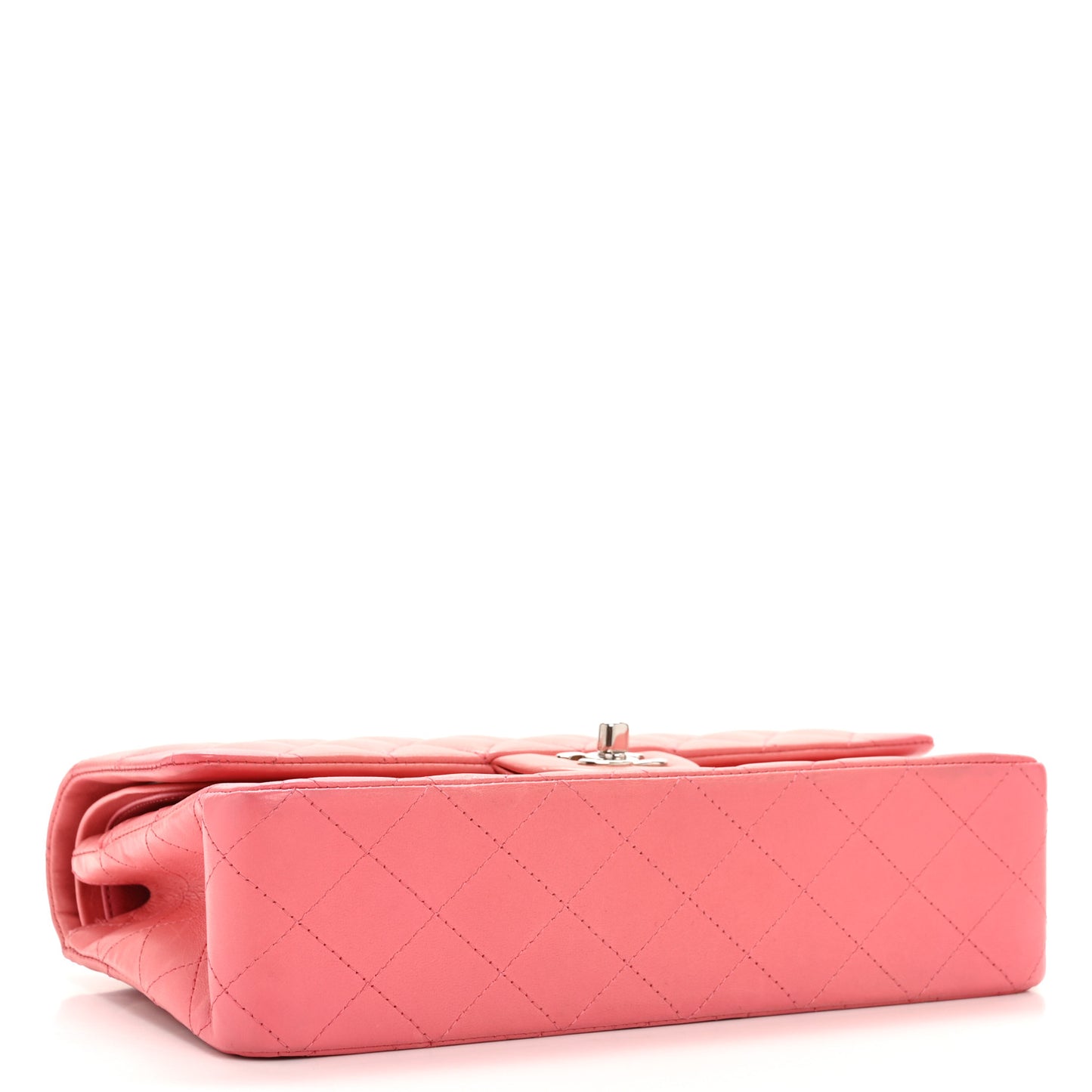 Lambskin Quilted Medium Double Flap Pink