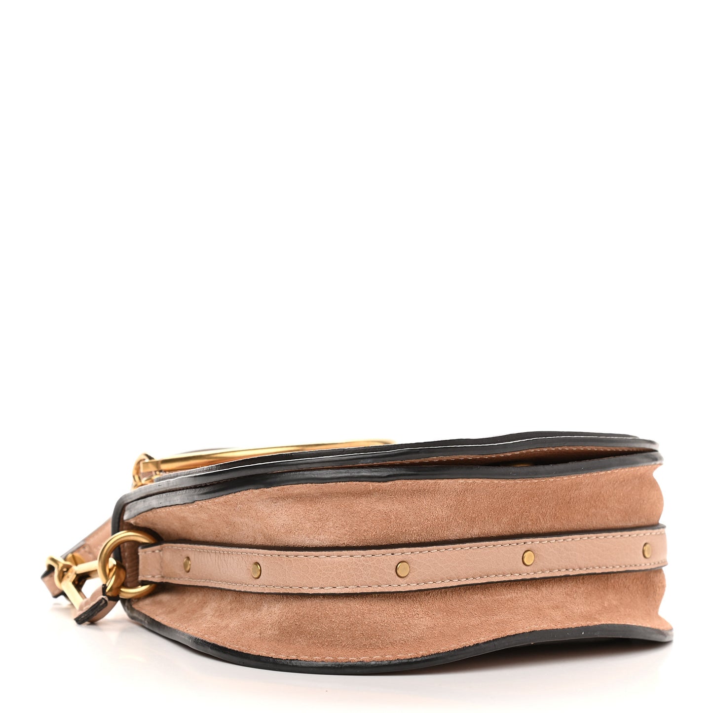 Calfskin Suede Small Nile Bracelet Bag Biscotti Beige