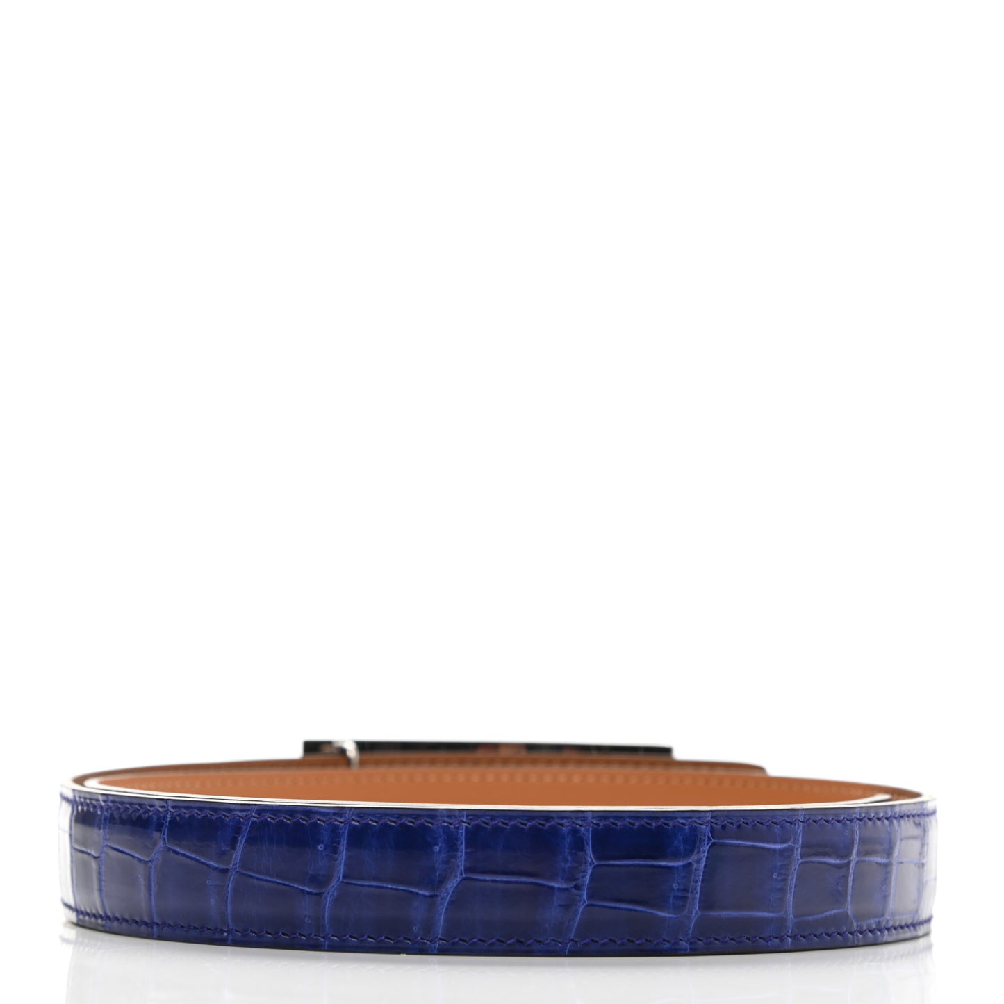 Shiny Porosus Crocodile Rivale Belt 80 Bleu Electrique