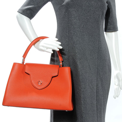 Louis Vuitton Taurillon Capucines MM Clementine 2 of 8