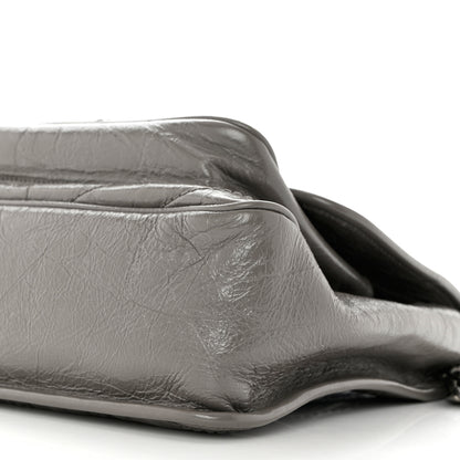Saint Laurent Crinkled Calfskin Matelasse Monogram Medium Niki Chain Satchel Fog 10 of 11