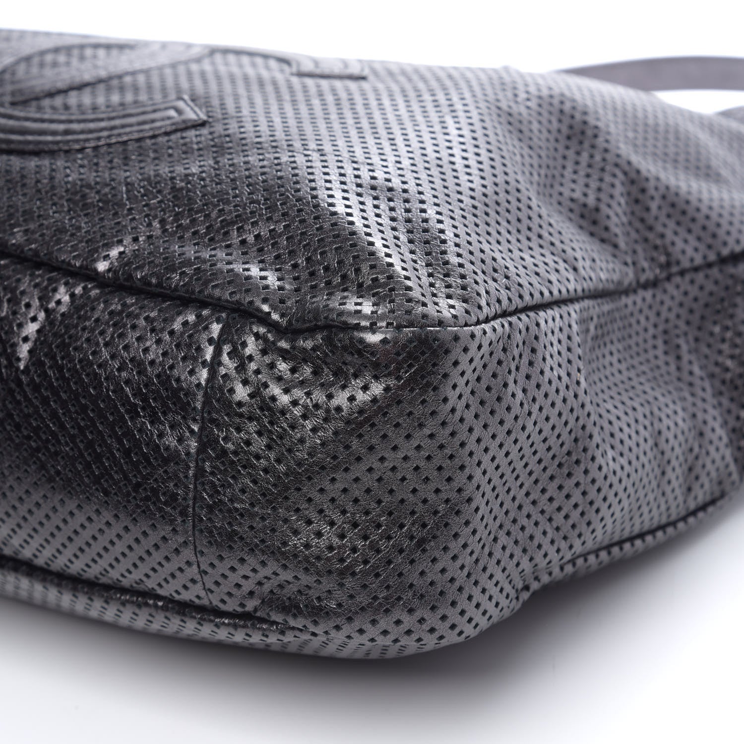 Chanel Glazed Calfskin Perforated Large Rodeo Drive Tote Black 8 of 9