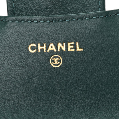 Chanel Lambskin Quilted Top Handle Flap Coin Purse With Chain Green 6 of 11