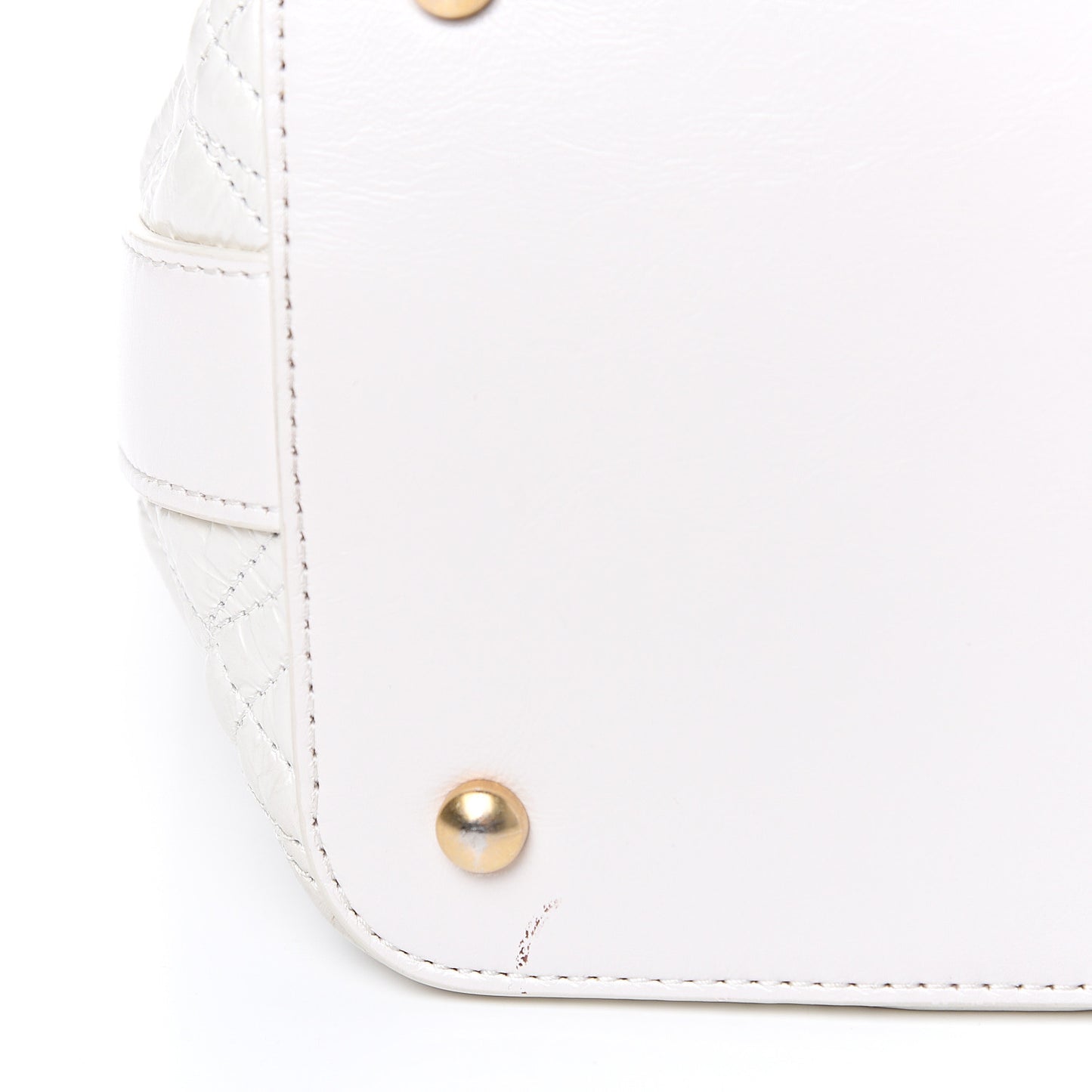Glazed Calfskin Quilted State Of The Art Hobo White