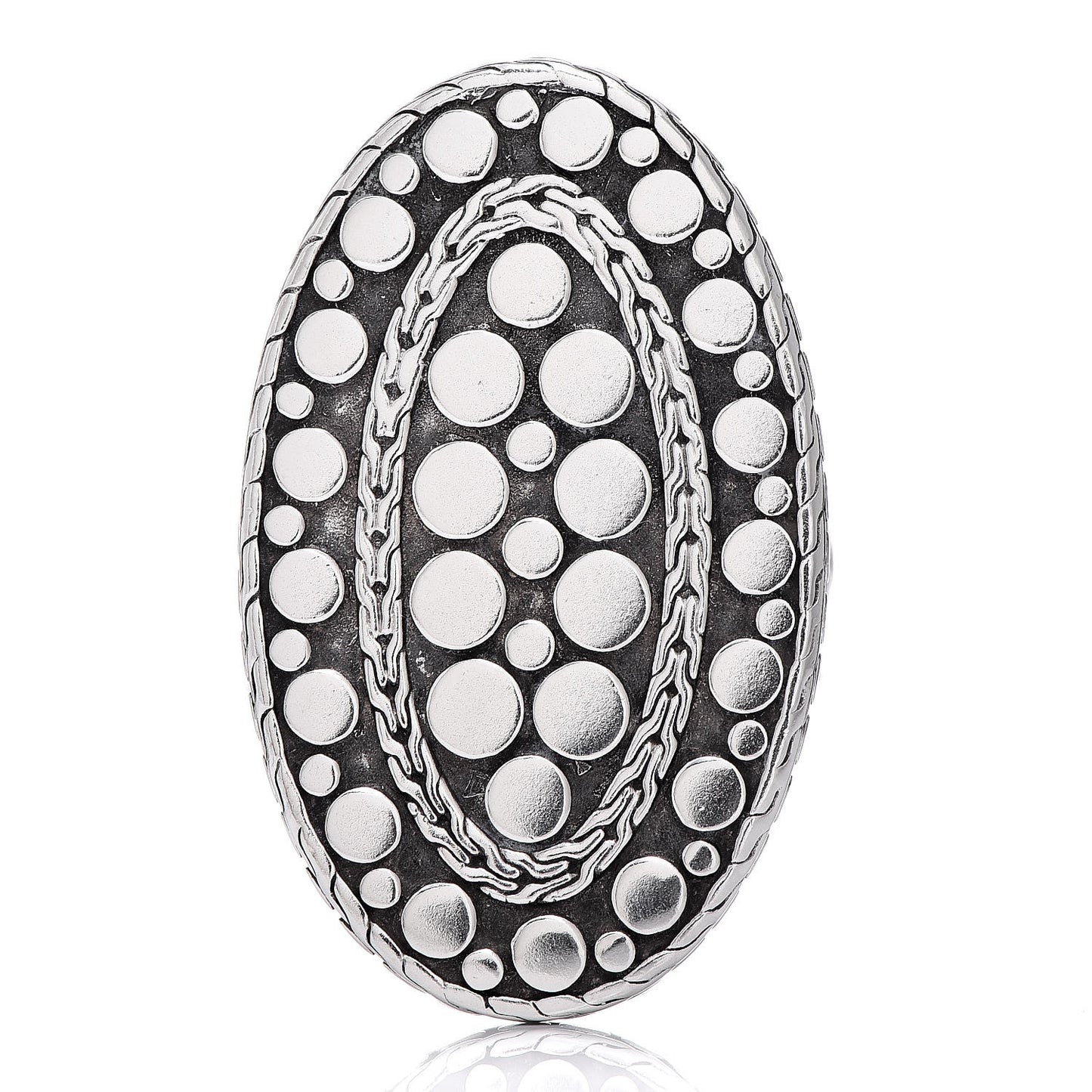 Sterling Silver Dot Oval Ring 54 7