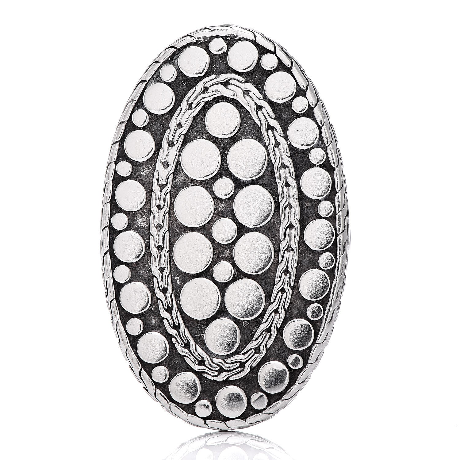 John Hardy Sterling Silver Dot Oval Ring 54 7 1 of 5