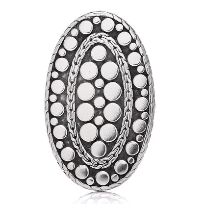 John Hardy Sterling Silver Dot Oval Ring 54 7 1 of 5