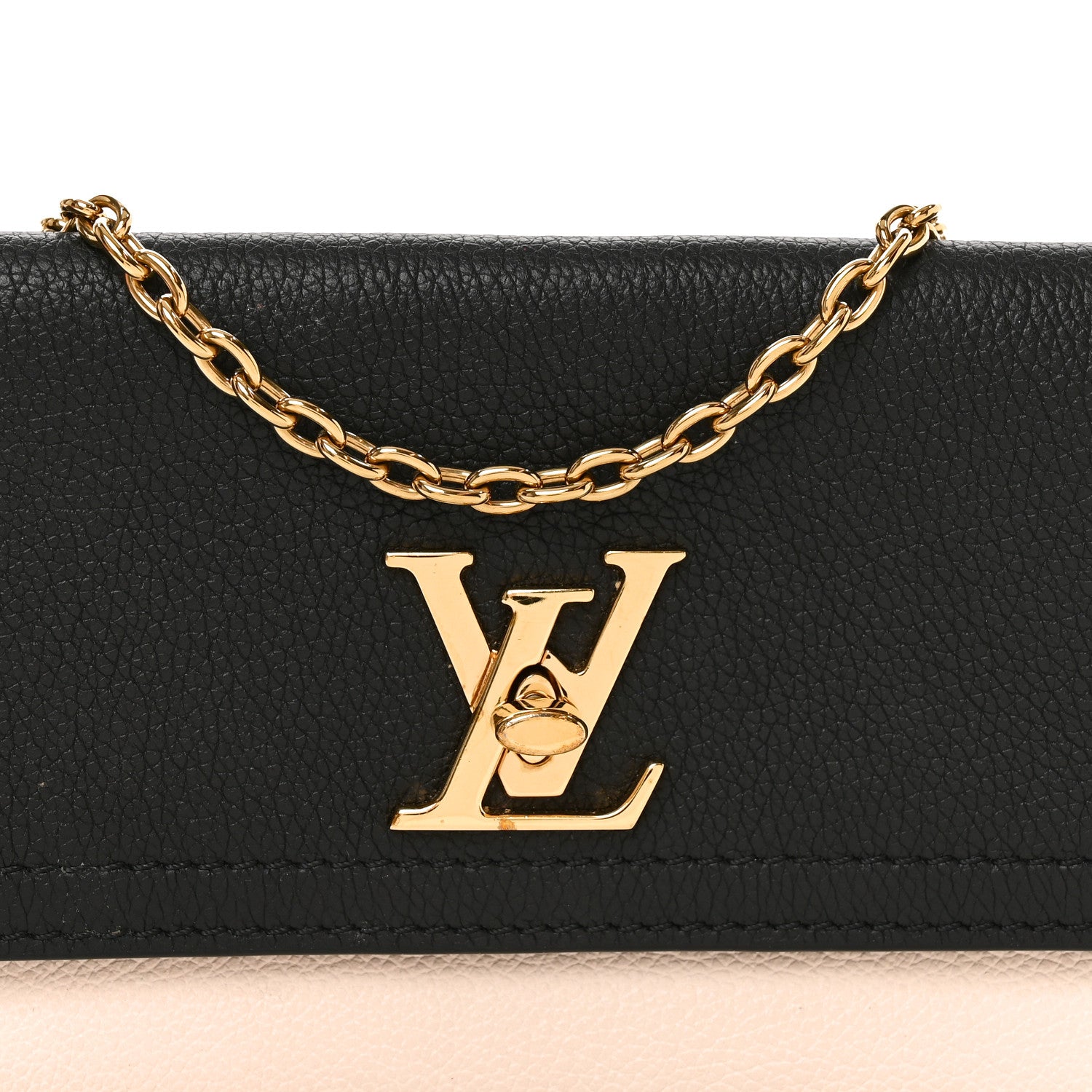 Louis Vuitton Calfskin Lockme Phone Chain Pouch Vanille Black 7 of 10