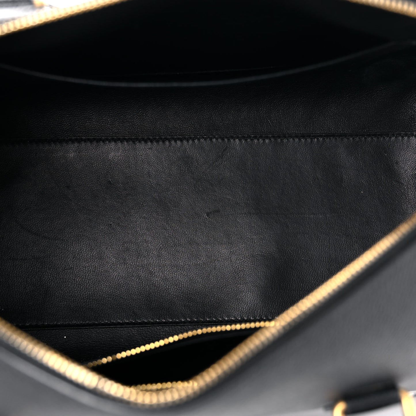 Grained Calfskin Medium Ville Bowling Bag Black