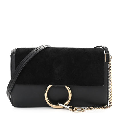 Chloe Suede Calfskin Small Faye Shoulder Bag Black 1 of 10