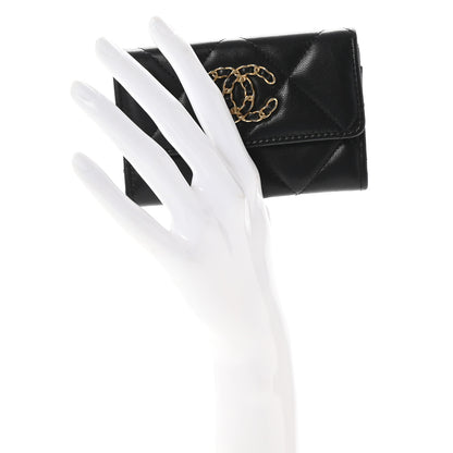 Chanel Lambskin Quilted Chanel 19 Flap Card Holder Black 2 of 8