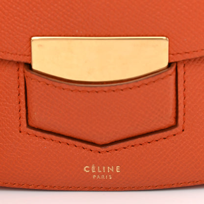Celine Grained Calfskin Small Trotteur Carnelian 6 of 8