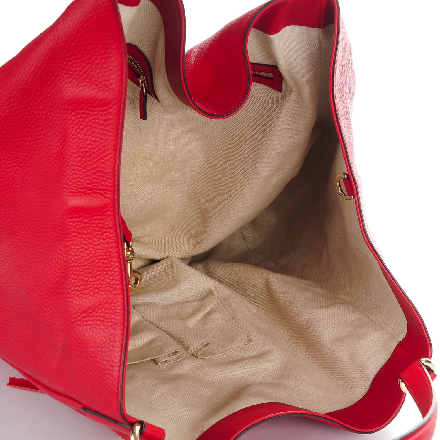 Gucci Pebbled Calfskin Large Soho Shoulder Bag Red 5 of 7