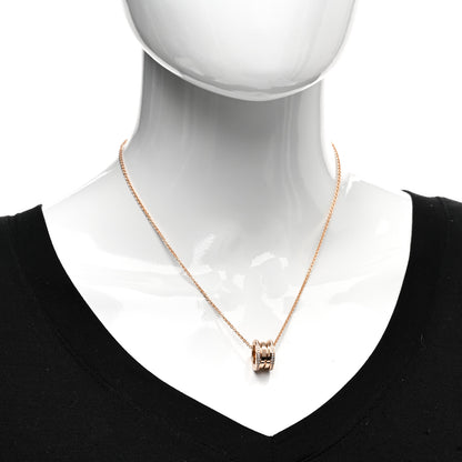 Bulgari 18K Rose Gold Diamond B.Zero1 Pendant Necklace 2 of 5