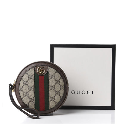 Gucci GG Supreme Monogram Web Ophidia Circle Wristlet Beige New Acero 8 of 8