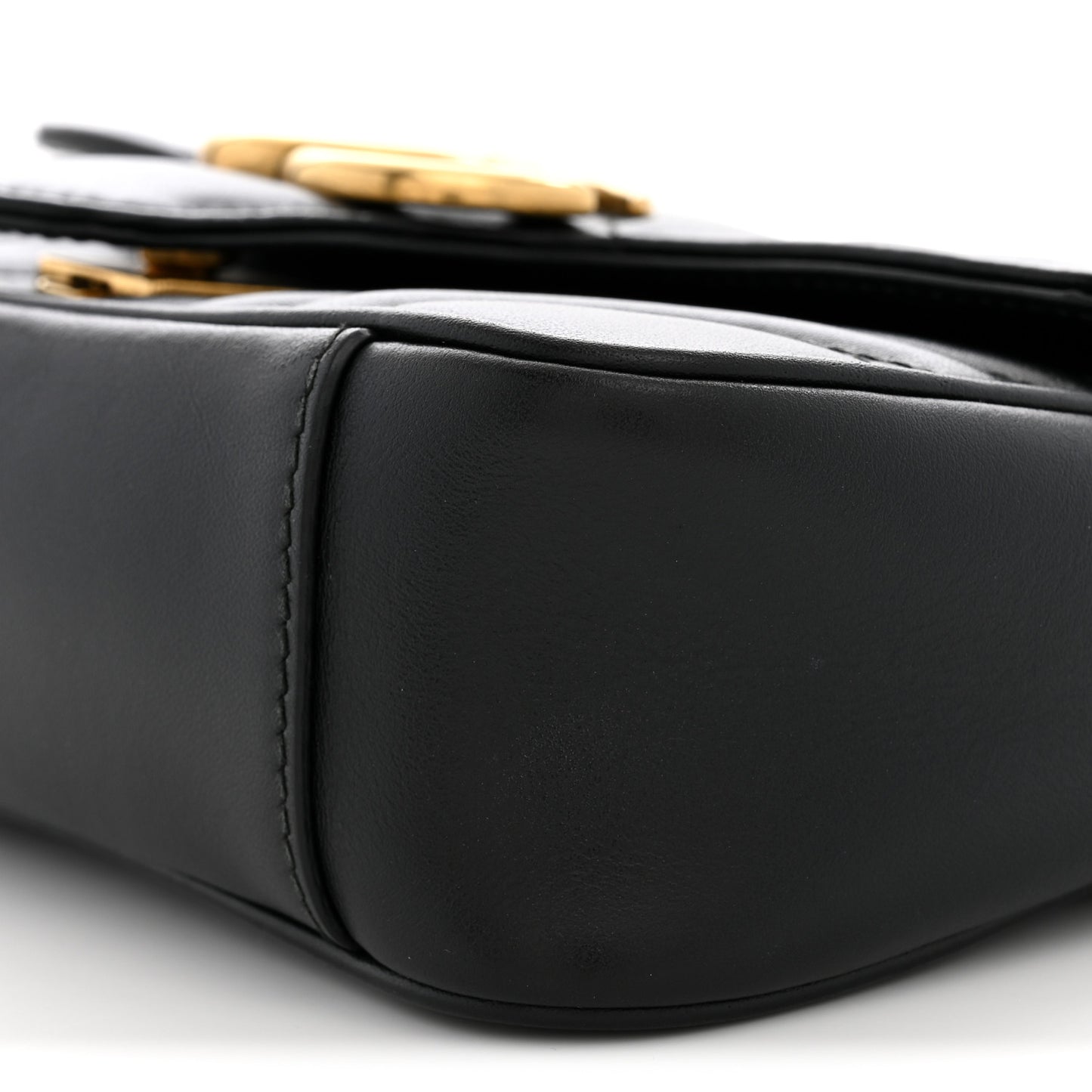 Calfskin Matelasse Mini GG Marmont Shoulder Bag Black
