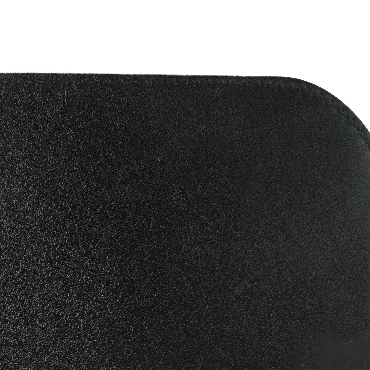 Calfskin Stitched Medium Covered CC Flap Bag Black