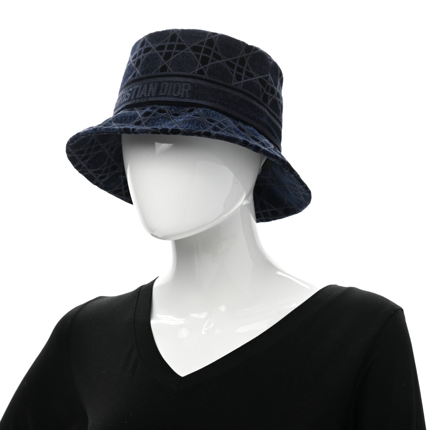 Velvet Cannage Bucket Hat 57 Blue