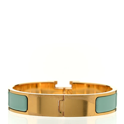 Hermes Enamel Narrow Clic Clac H Bracelet PM Vert Aqua 3 of 5