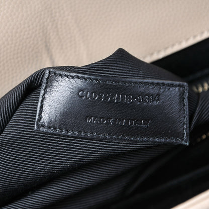 Saint Laurent Grain De Poudre Matelasse Chevron Large Monogram Satchel Dark Beige 7 of 11