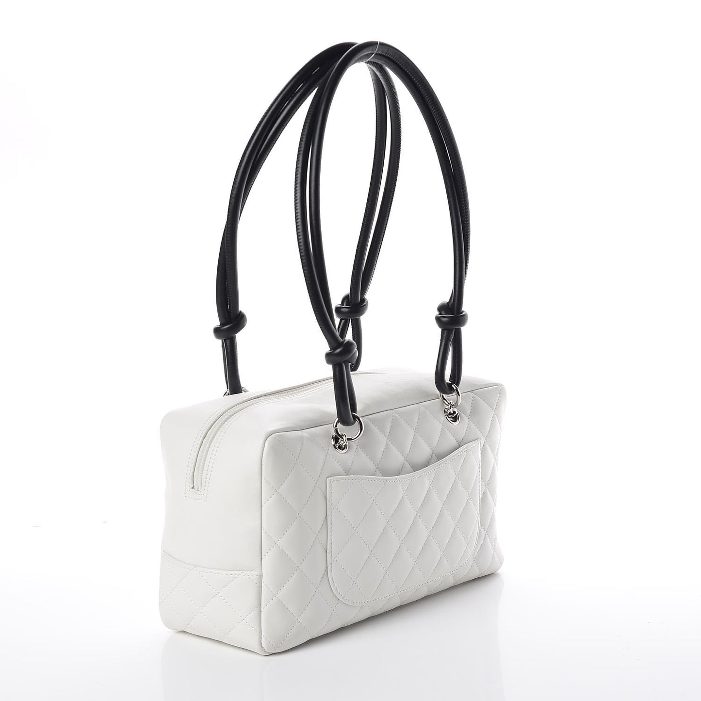 Calfskin Python Quilted Large Cambon Bowler White