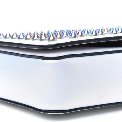 Christian Louboutin Metallic Calfskin Spiked Zoompouch Crossbody Snow Silver 11 of 12