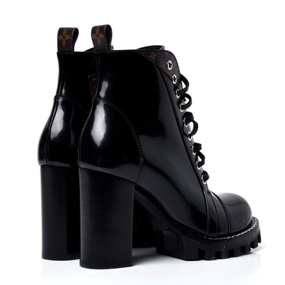 Louis Vuitton Patent Calfskin Monogram Star Trail Ankle Boots 36 Black 3 of 6