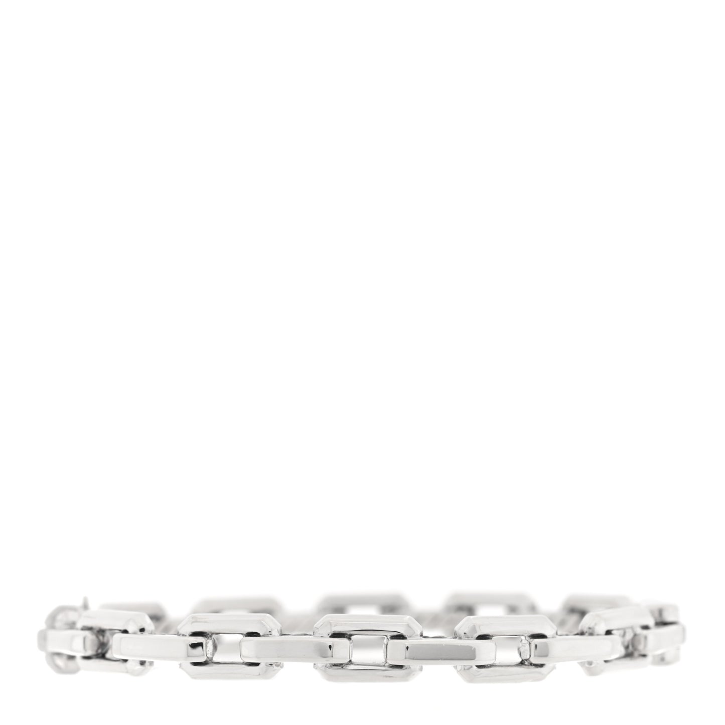 Sterling Silver Diamond 7mm Stax Link Bangle Bracelet