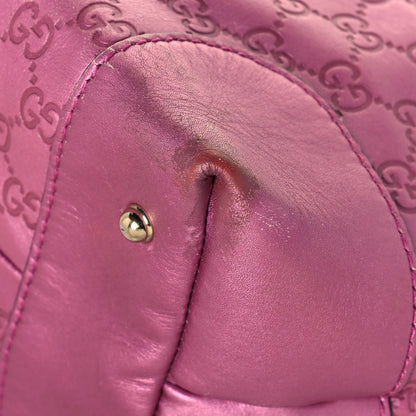 Gucci Metallic Soft Guccissima Large Heart Bit Charm Top Handle Tote Fresia Rose 10 of 26