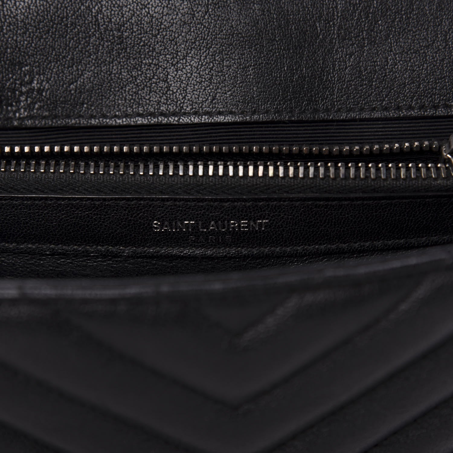 Saint Laurent Sheepskin Matelasse Chevron Monogram Medium College Bag Black 6 of 12