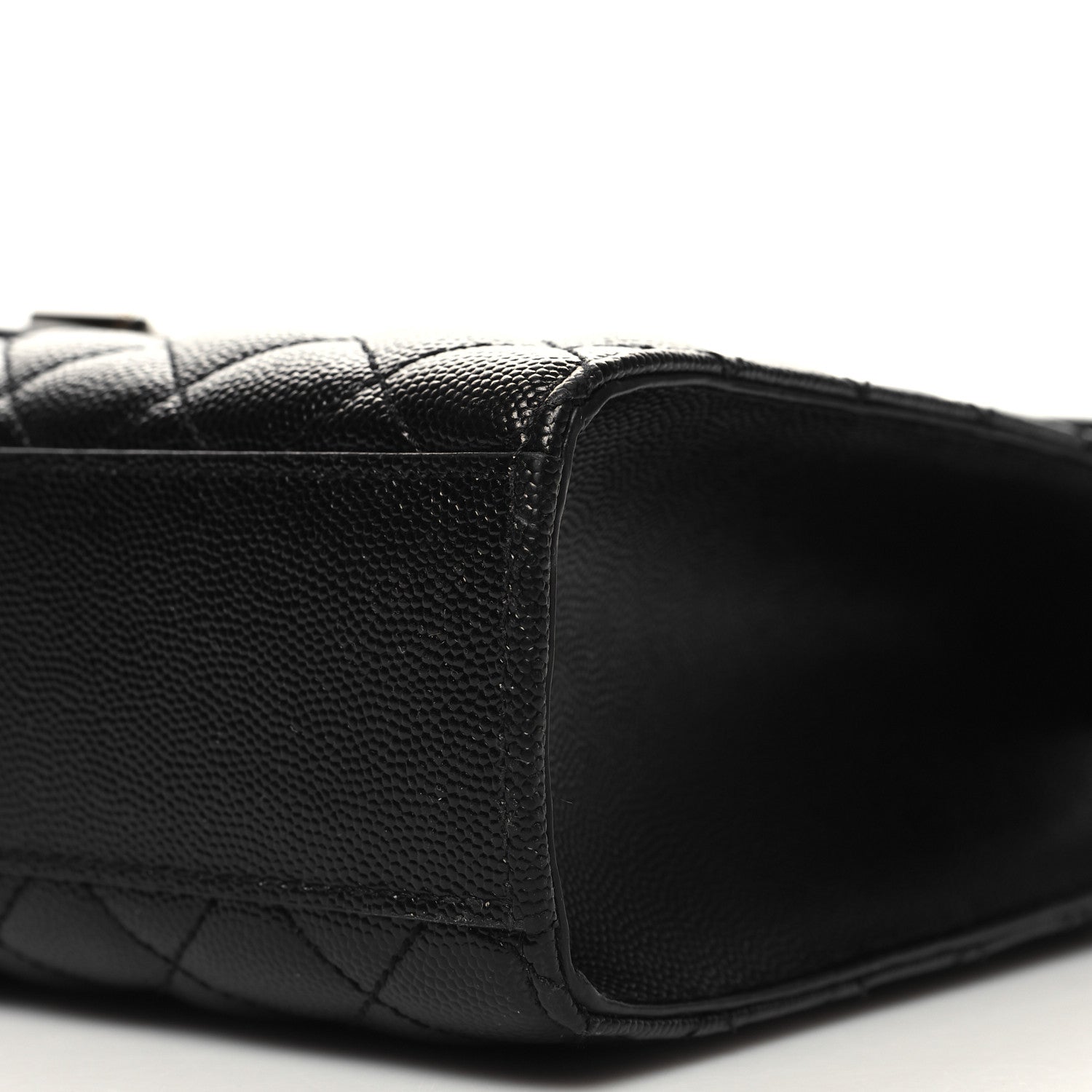 Saint Laurent Grain De Poudre Textured Mixed Matelasse Large Triquilt Monogram Satchel Black 10 of 10