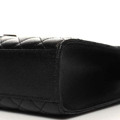 Saint Laurent Grain De Poudre Textured Mixed Matelasse Large Triquilt Monogram Satchel Black 10 of 10