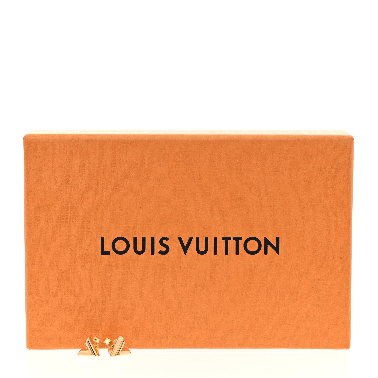 Louis Vuitton Brass Essential V Stud Earrings Gold 5 of 5
