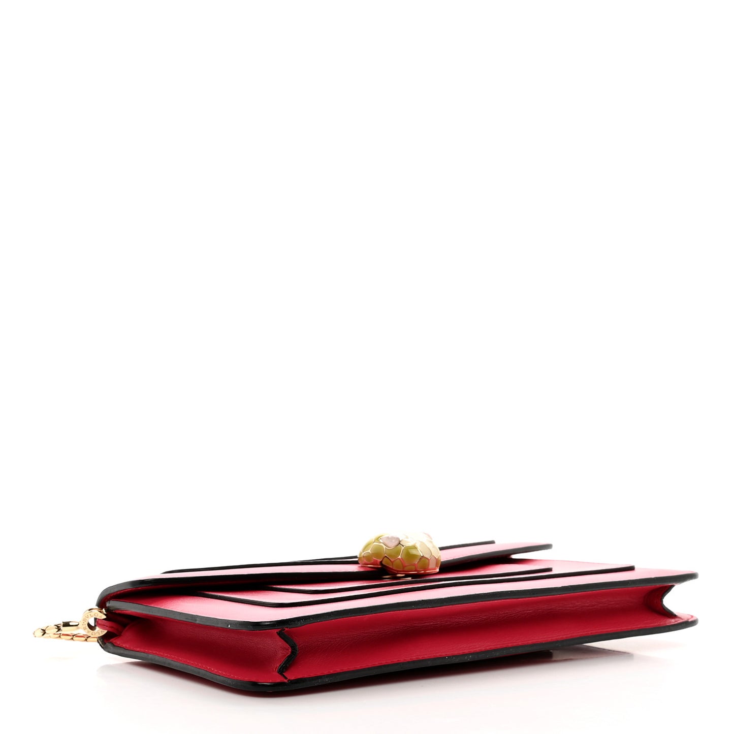 Calfskin Serpenti Forever Flap Clutch Ruby Red