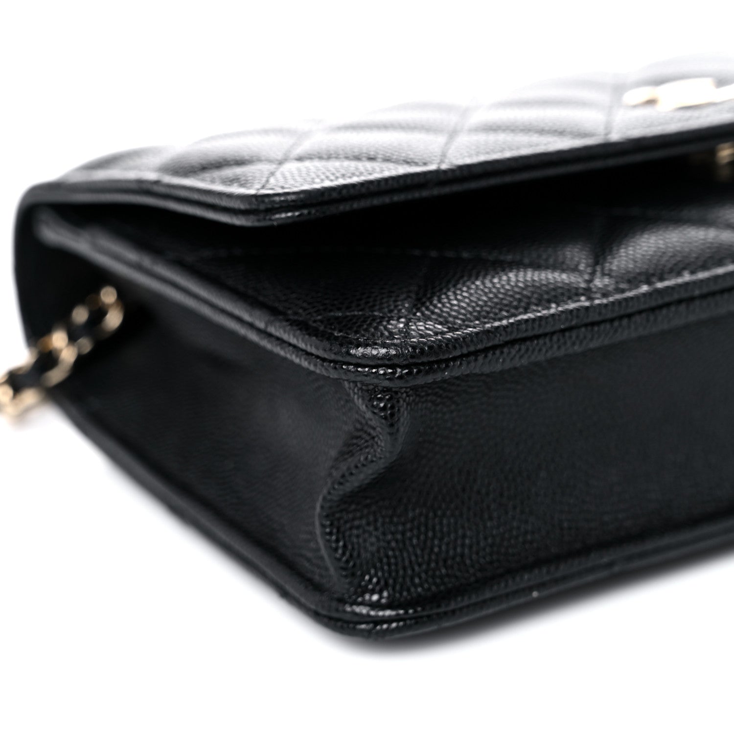 Chanel Caviar Quilted Wallet With Charms On Chain WOC Black 9 of 14