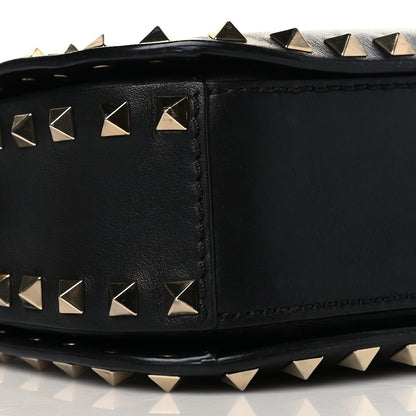 Valentino Garavani Vitello Medium Rockstud Flap Saddle Bag Black 8 of 9