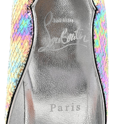 Christian Louboutin Kid Metallic Snakeskin Hot Chick 100 Pumps 36 Multicolor Silver 7 of 8