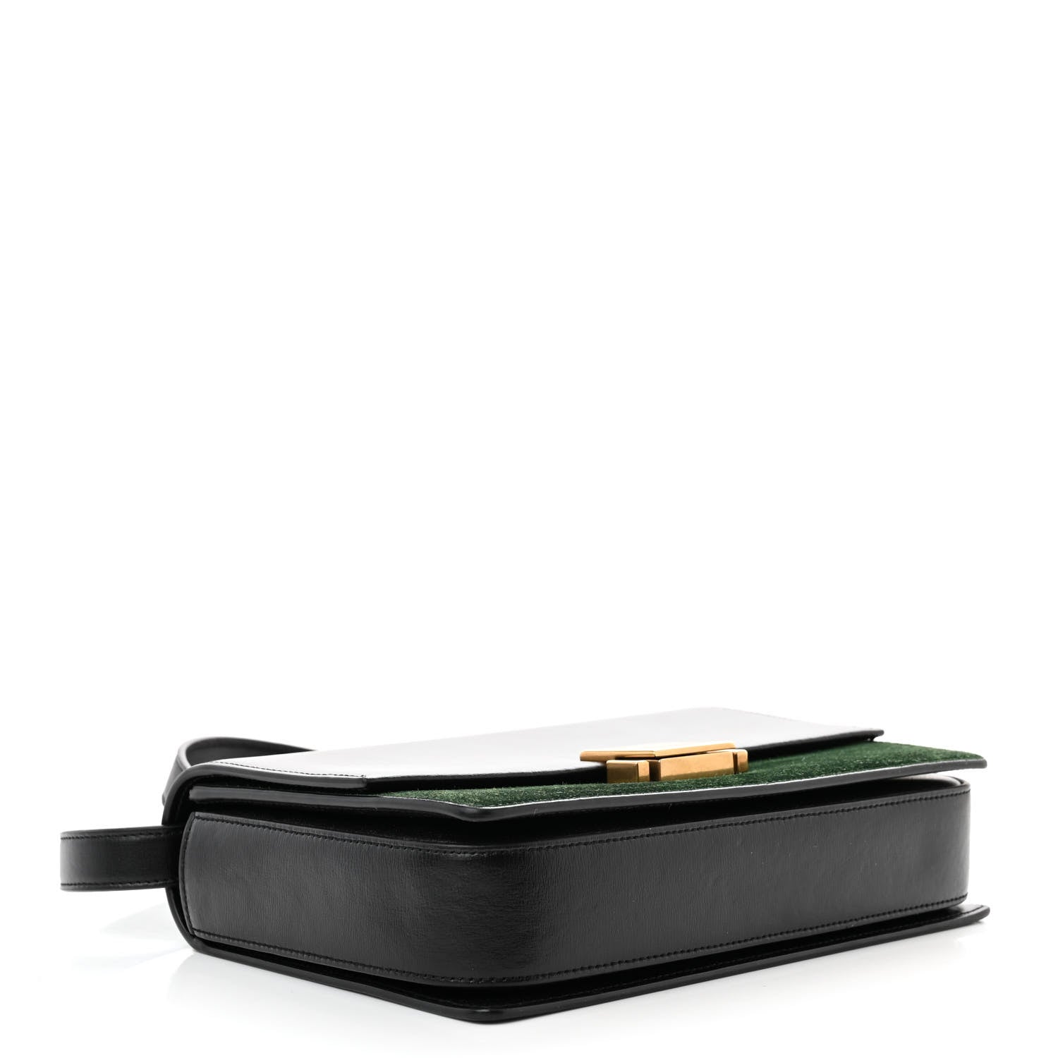 Saint Laurent Smooth Calfskin Suede Medium Bellechasse Dark Green 4 of 14