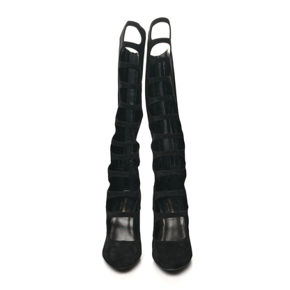 Saint Laurent Suede Cut Out Joplin Over The Knee Boots 36.5 Black 2 of 8