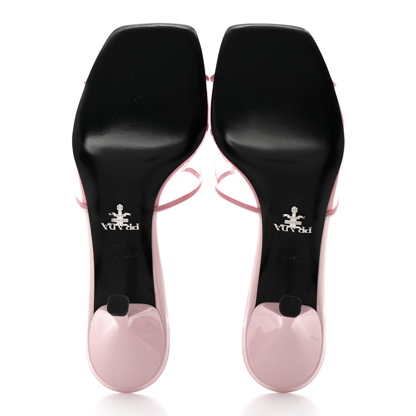 Plexiglass Vernice Metal Triangle Logo 65mm Slide Sandals 37 Alabastro