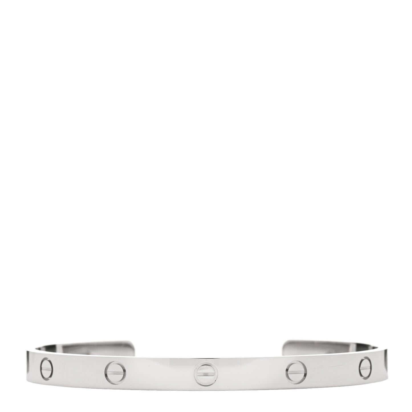 18K White Gold LOVE Cuff Bracelet 21