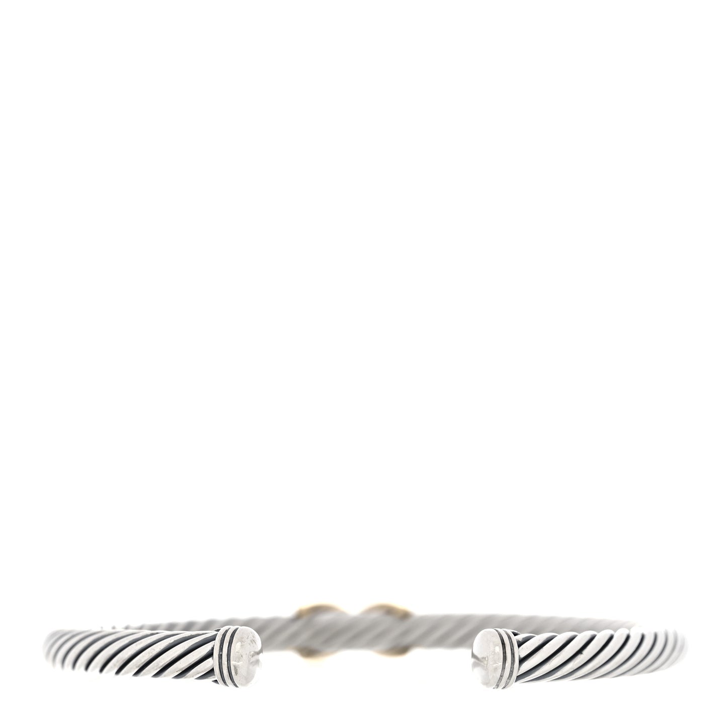 Sterling Silver 14K Yellow Gold 5mm X Station Cable Bracelet