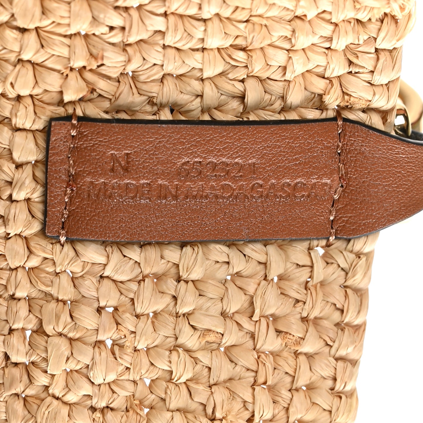Raffia Mini Slit Tote Bag Natural Tan