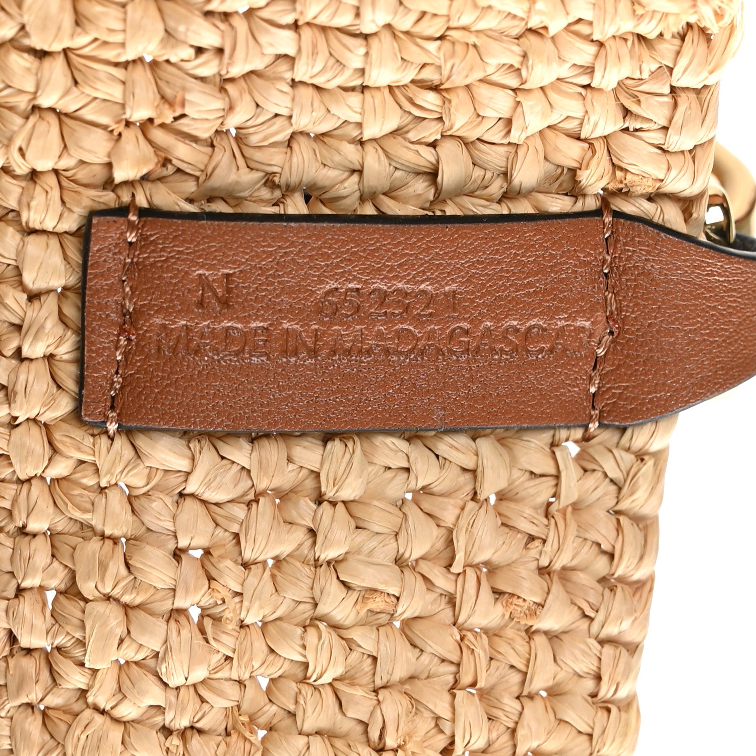 Loewe Raffia Mini Slit Tote Bag Natural Tan 6 of 9