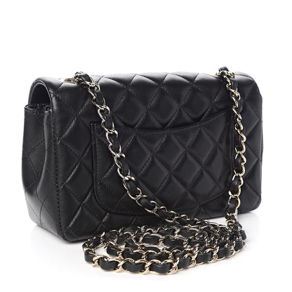 Chanel Lambskin Quilted Mini Rectangular Flap Black 3 of 11