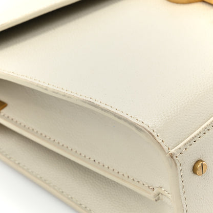 Saint Laurent Grain de Poudre Mini Classic Monogram Cassandra Top Handle Crema Soft 16 of 19