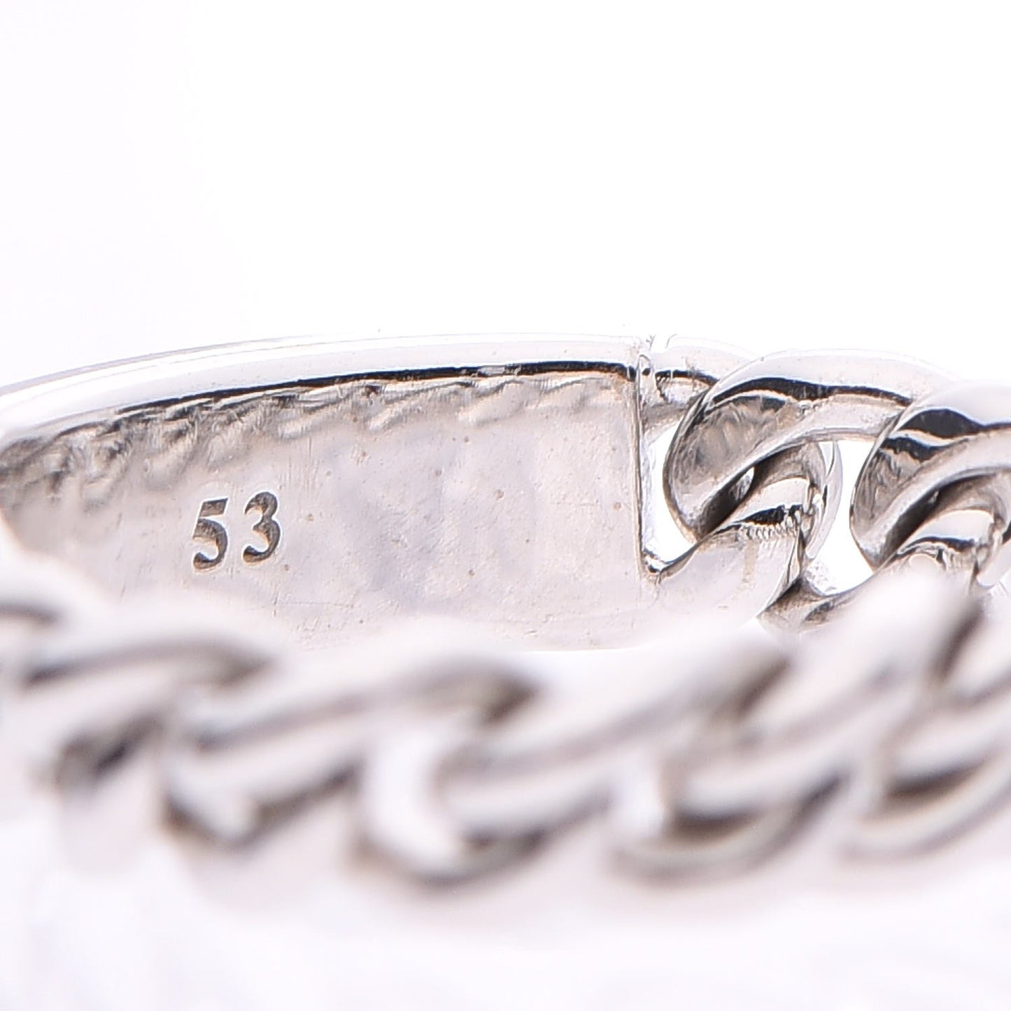 18K White Gold Gourmette Ring 53 6.25