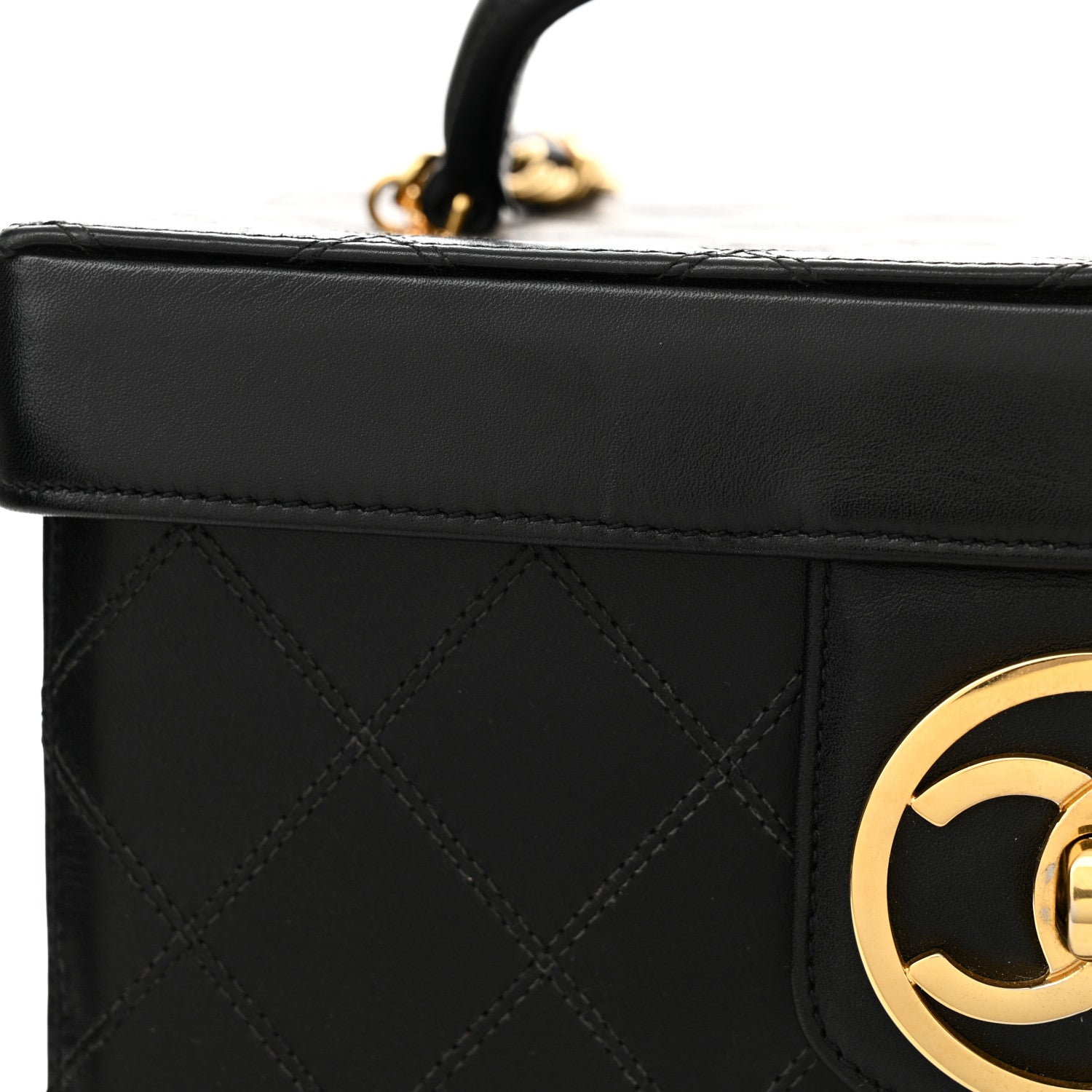 Chanel Calfskin Stitch Vanity Case Black 15 of 15