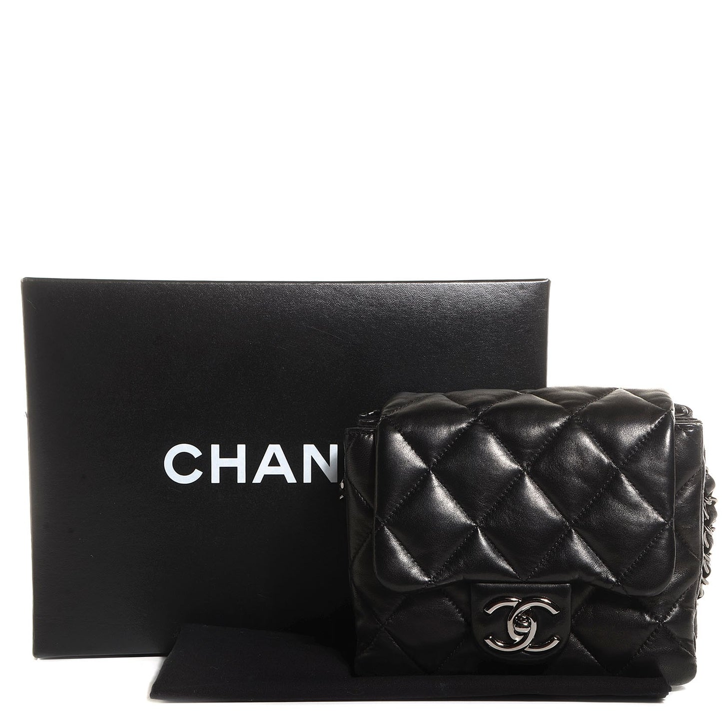 Lambskin Quilted Mini Chanel 3 Flap Black